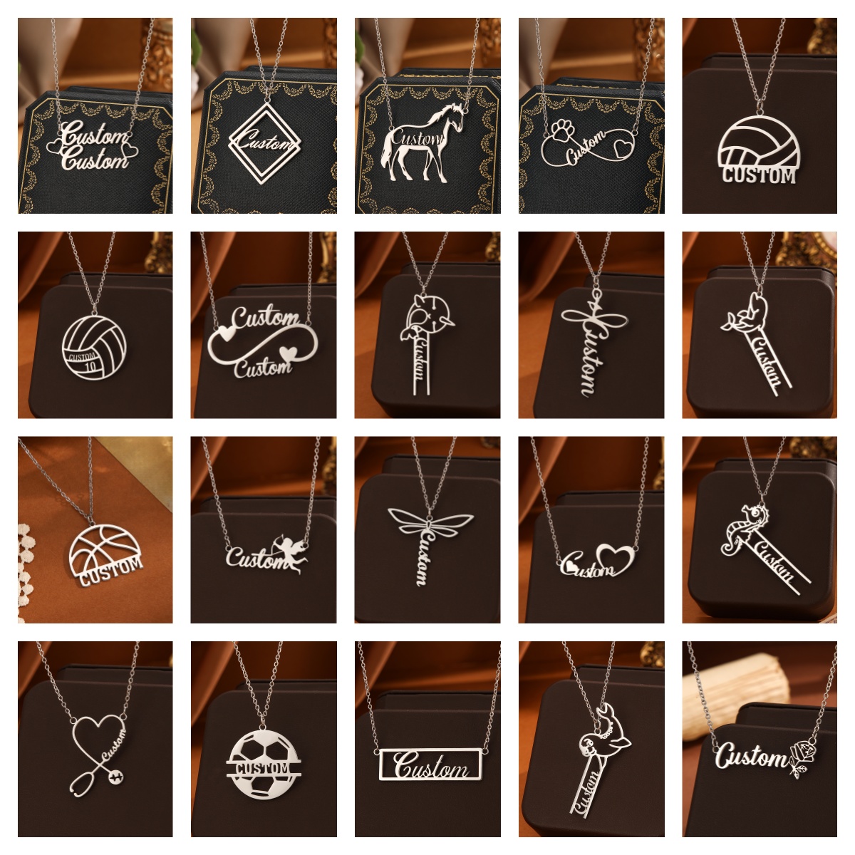 Name Necklace Custom - 1 Stück Edelstahl personalisierte Namenskette kursiver