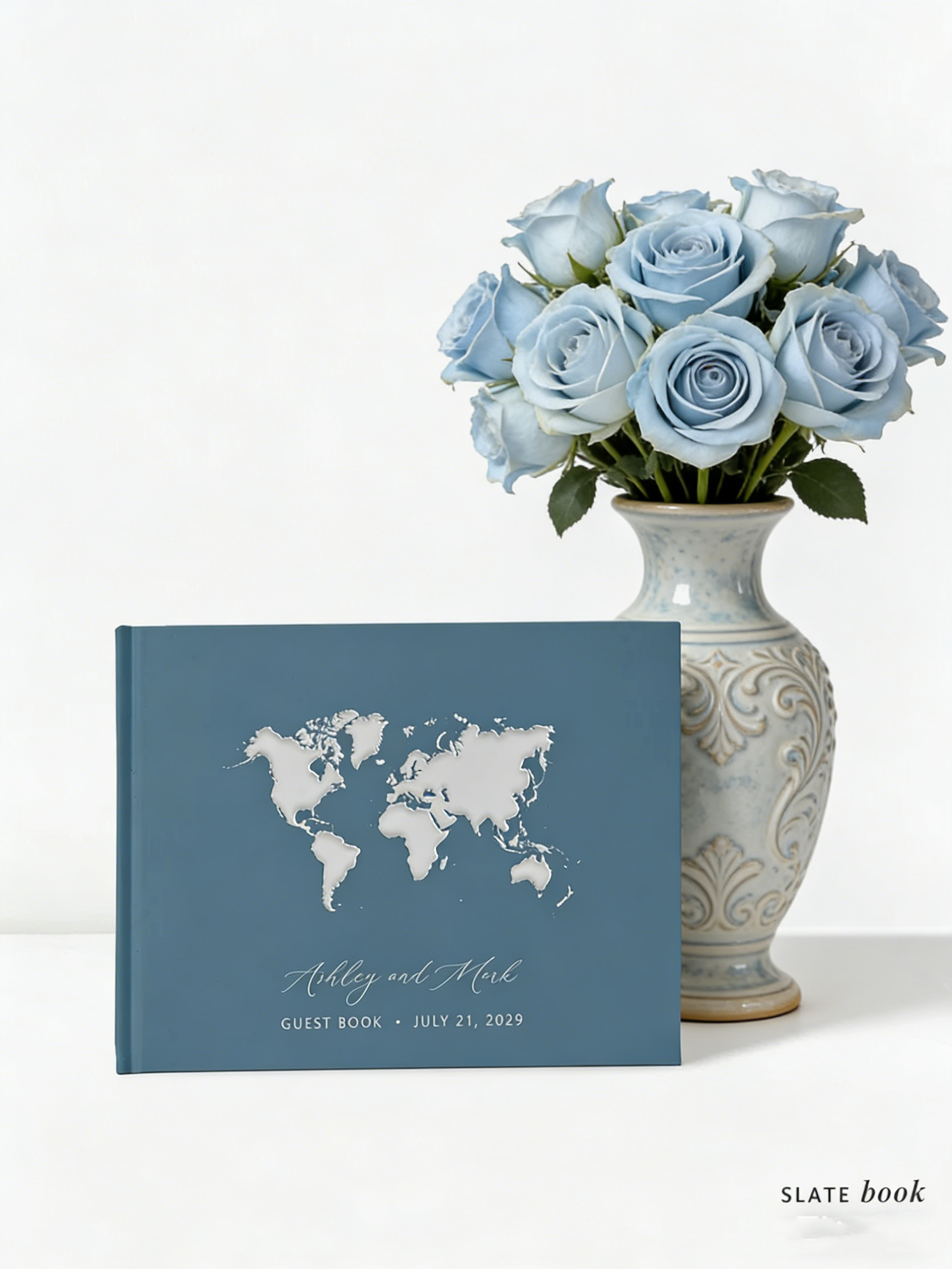 Custom Star Map - Personalisiertes Weltkarten-Gästebuch für Hochzeiten im Reise-Thema,