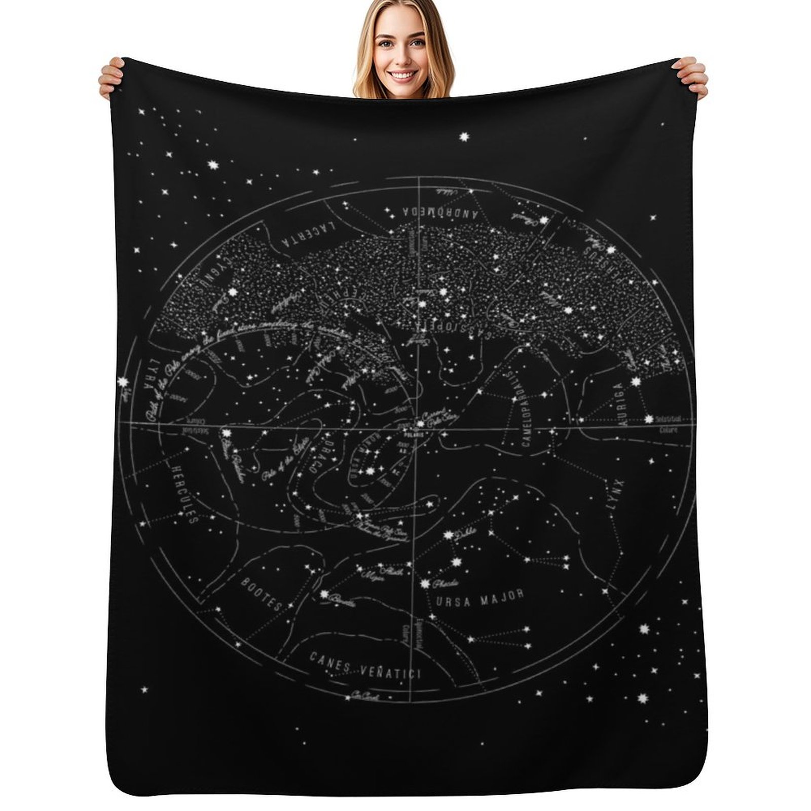 Custom Star Map - Star Vintage Detaillierte 1920er-Sternenkarte-Decke, Maßgefertigte Touristen-Bettdecken,