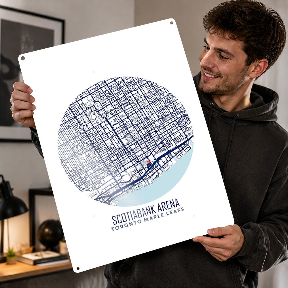 Custom Map Poster - Scotiabank Arena Karte Metallposter Sport-Wandkunst Personalisiertes
