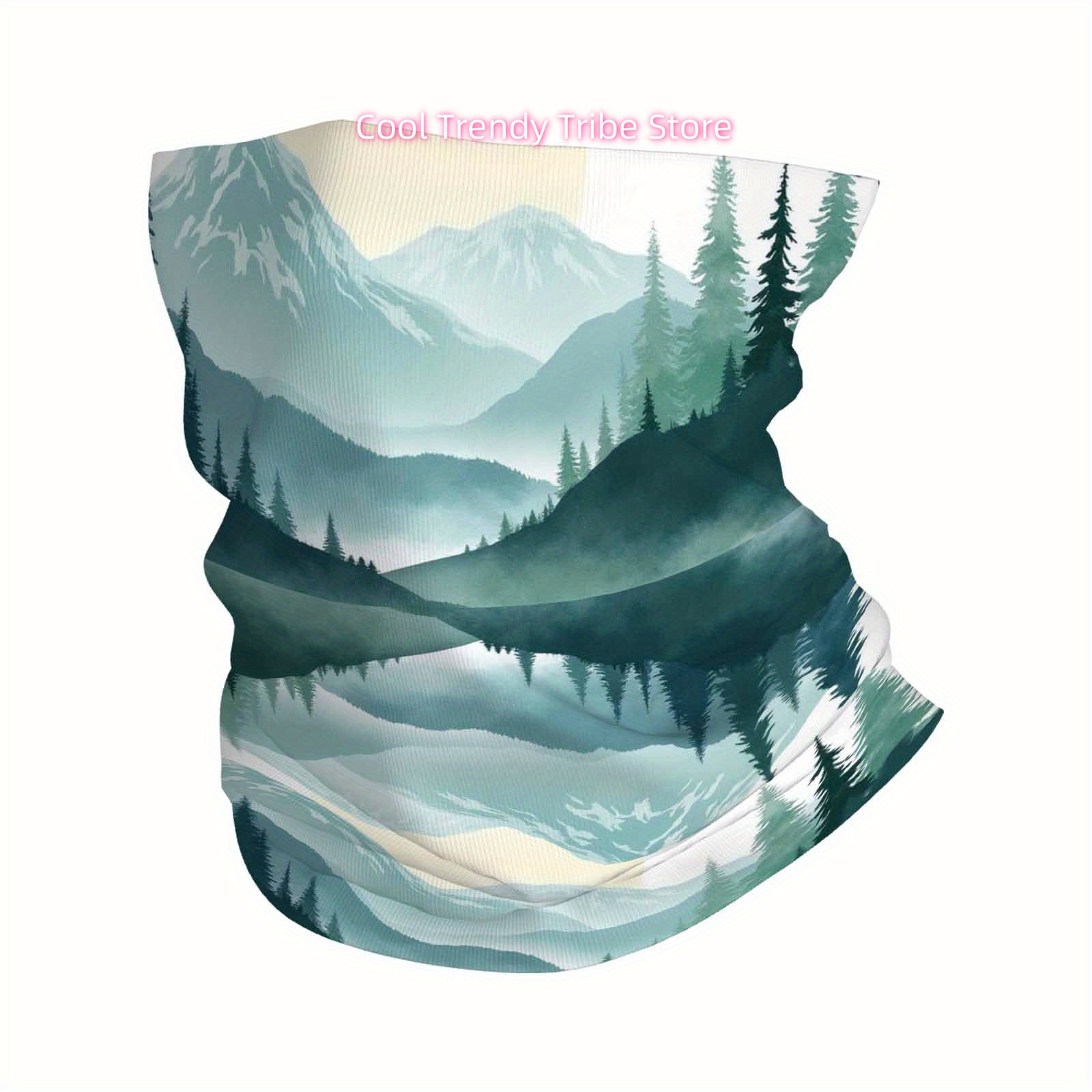 Family Tree Print - Berge, Bäume, Reflexion Multifunktionaler Druck-Schal für