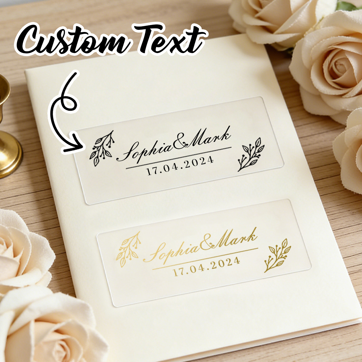 Personalised Candle Label - 30–300 Stück individuelle Hochzeitsaufkleber, personalisierte Namensetikettenaufkleber,