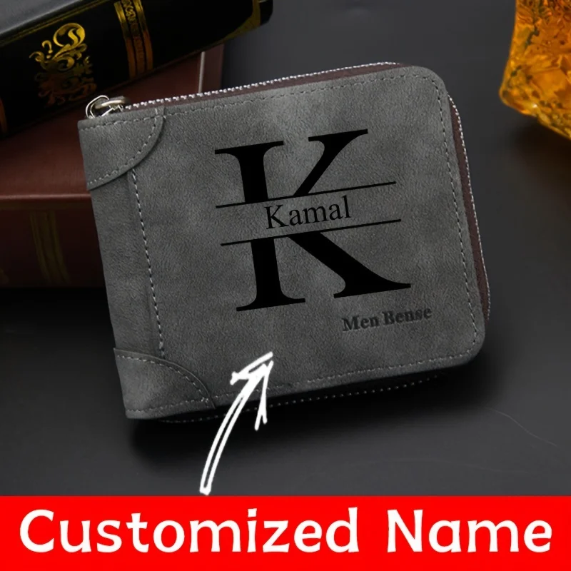 Personalized Name Box - Personalisierte Herren-Geldbörse mit Namen, modische, mattierte