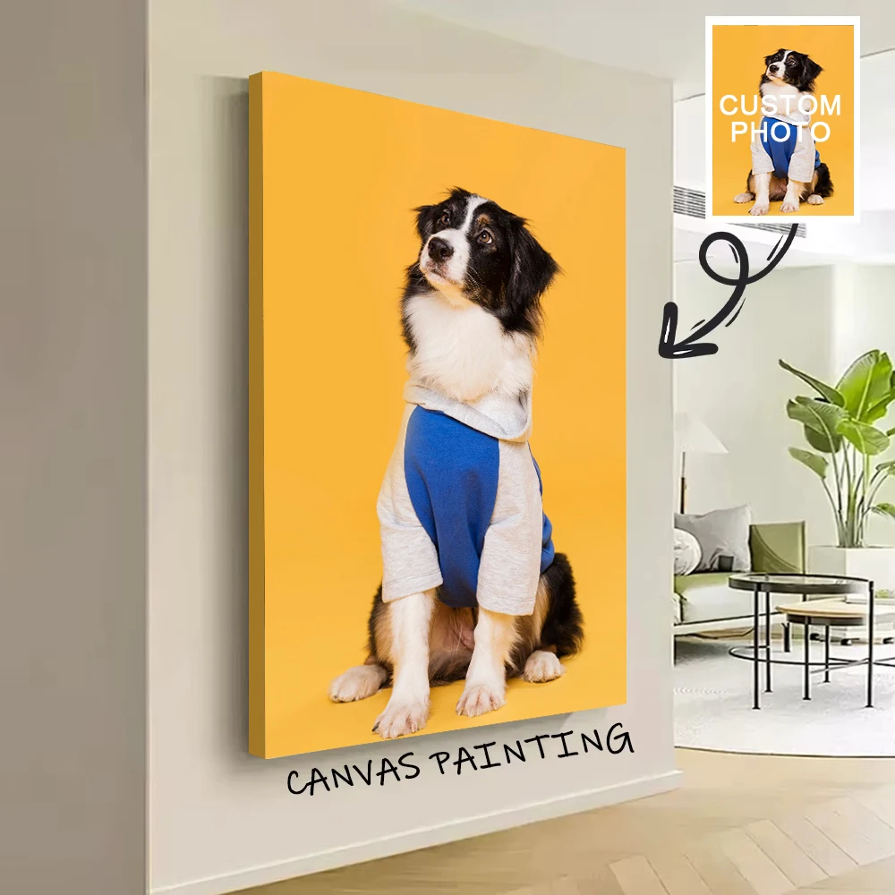 Pet Portrait Custom - Personalisierter Haustier-Foto-Leinwanddruck Individuelles Hunde- und Katzenporträt
