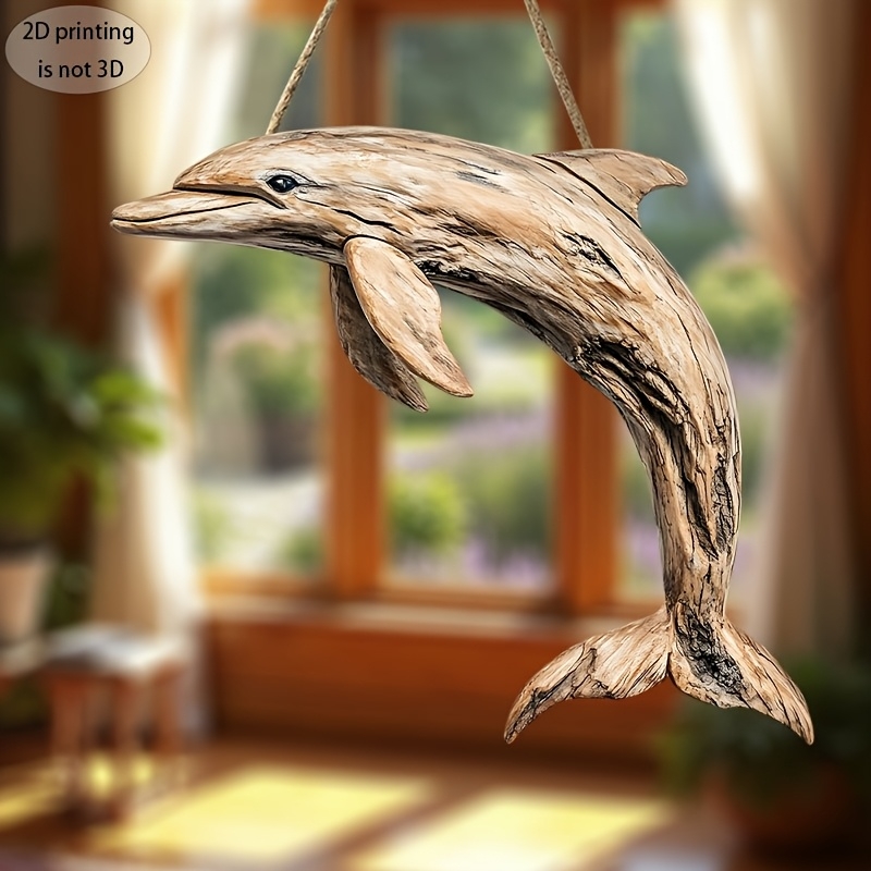 Family Tree Print - 2D 10 Zoll elegantes Delphin-Wandschild aus