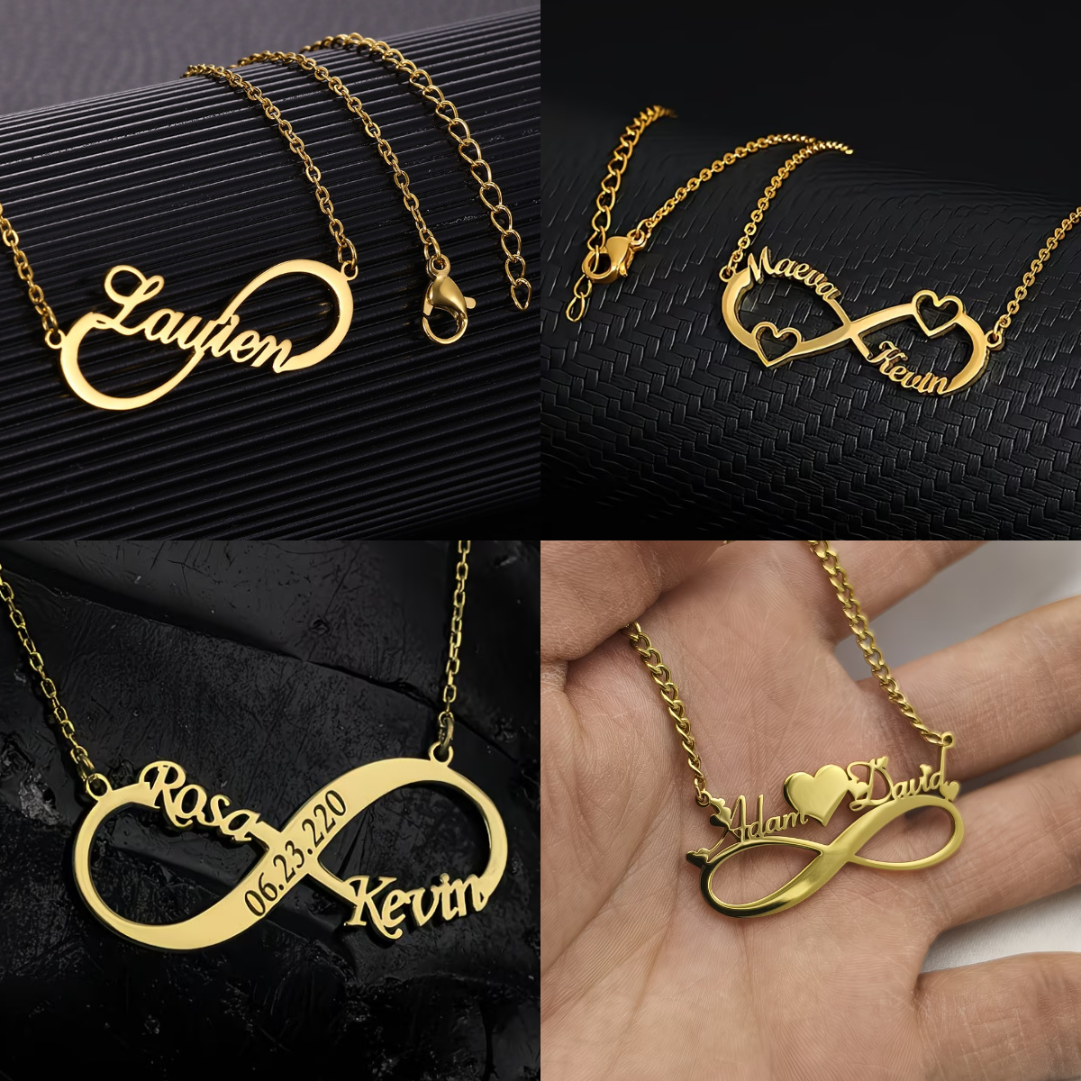 Name Necklace Custom - Personalisierte Infinity-Halsketten für Frauen, Familie, Mutter,