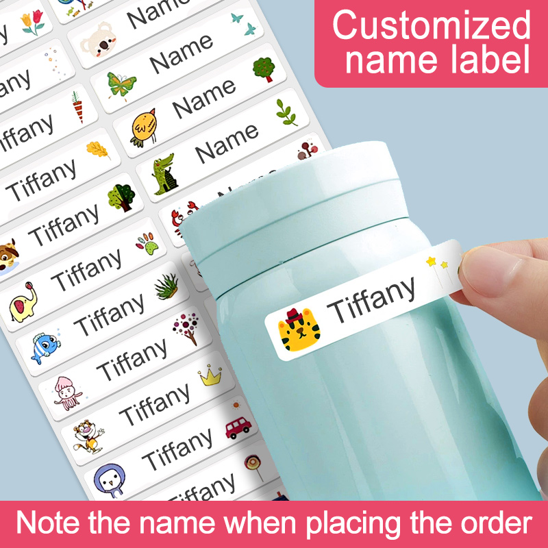 Personalized Name Box - Personalisierte wasserfeste Namensaufkleber, individuell für Kinderflaschen,
