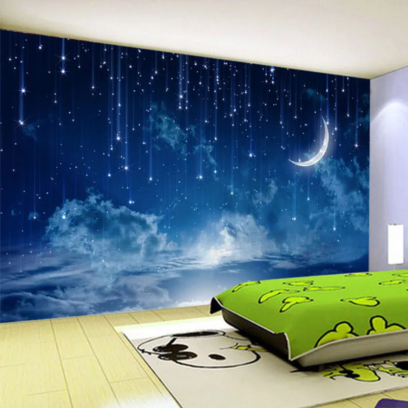 Custom Night Sky - Wandbild Tapete Benutzerdefinierte Blau Nacht Himmel