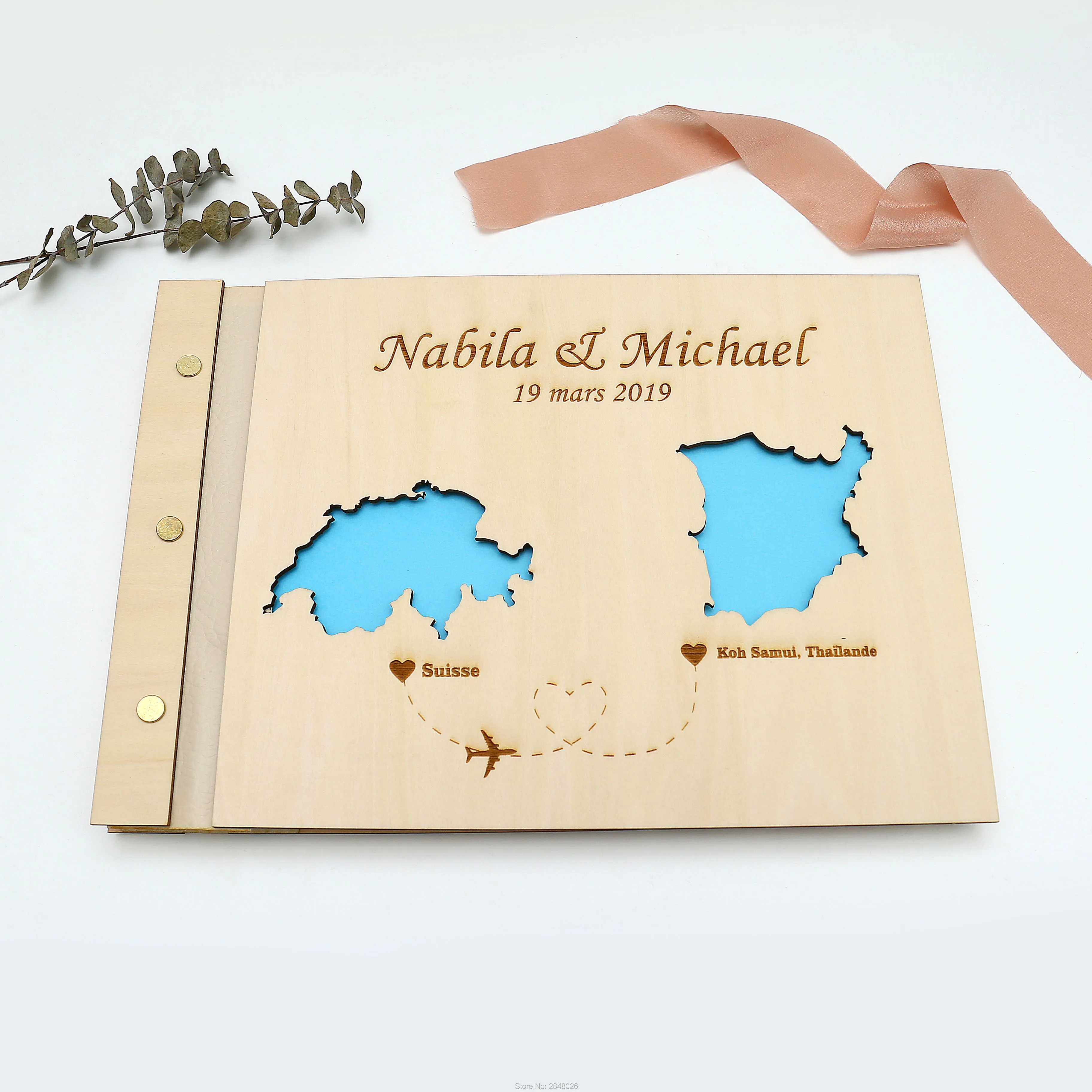 Custom Star Map - Rustikales graviertes Hochzeitsgästebuch, individuelles Hochzeitskarten-Gästebuch aus