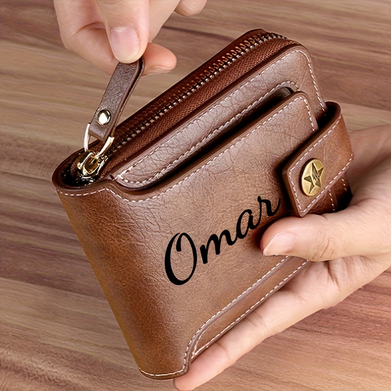 Personalized Name Box - Herren-Geldbörse mit individuellem Namen, Geschenk, stilvolles