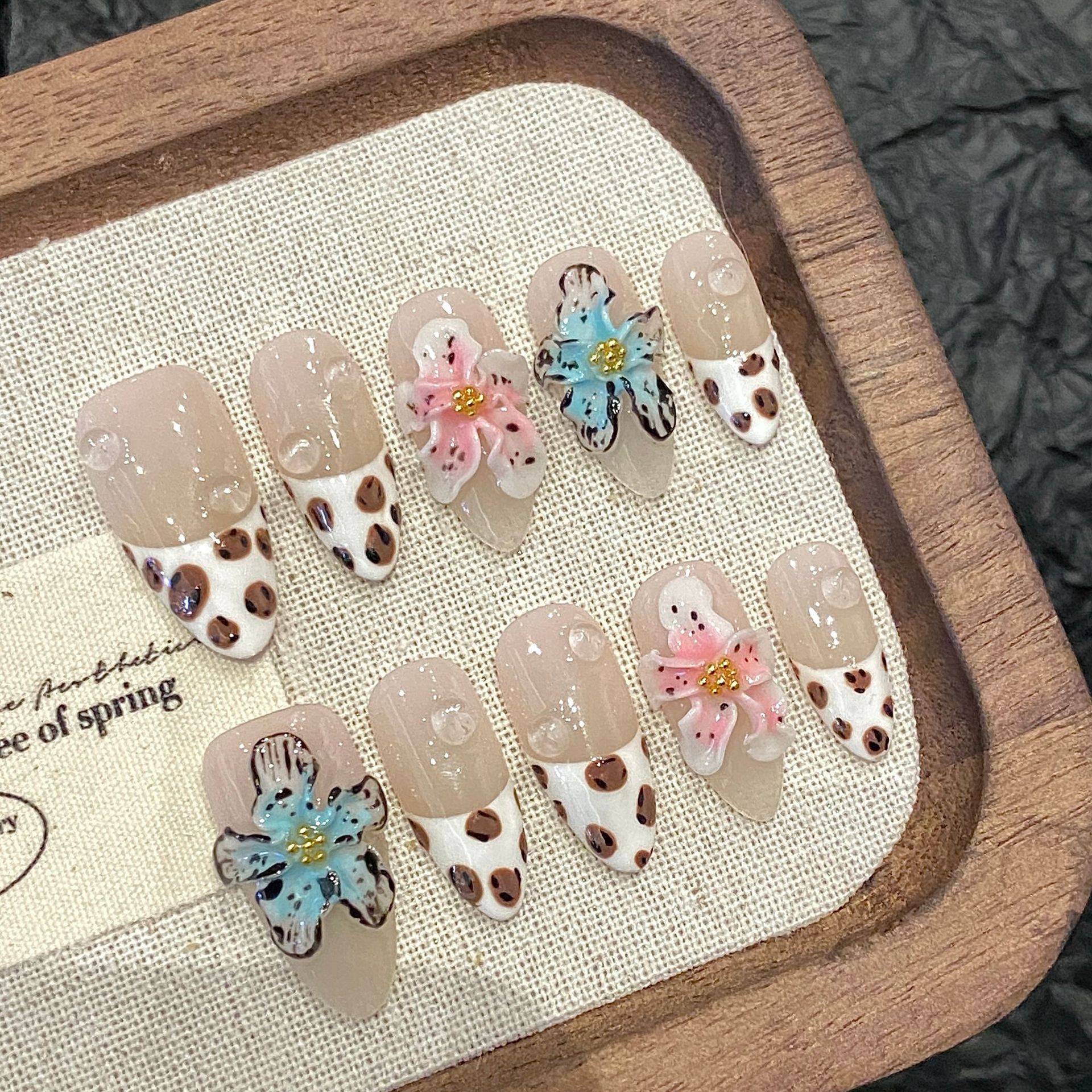 Pressed Flower Art - 10 Stück glänzende Mandel handgemachte künstliche