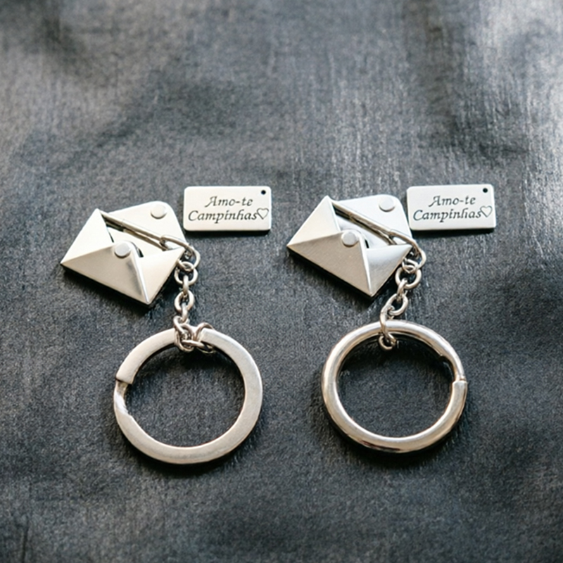 Initial Ring Custom - Personalisierbarer Schlüsselanhänger aus Edelstahl mit Gravur