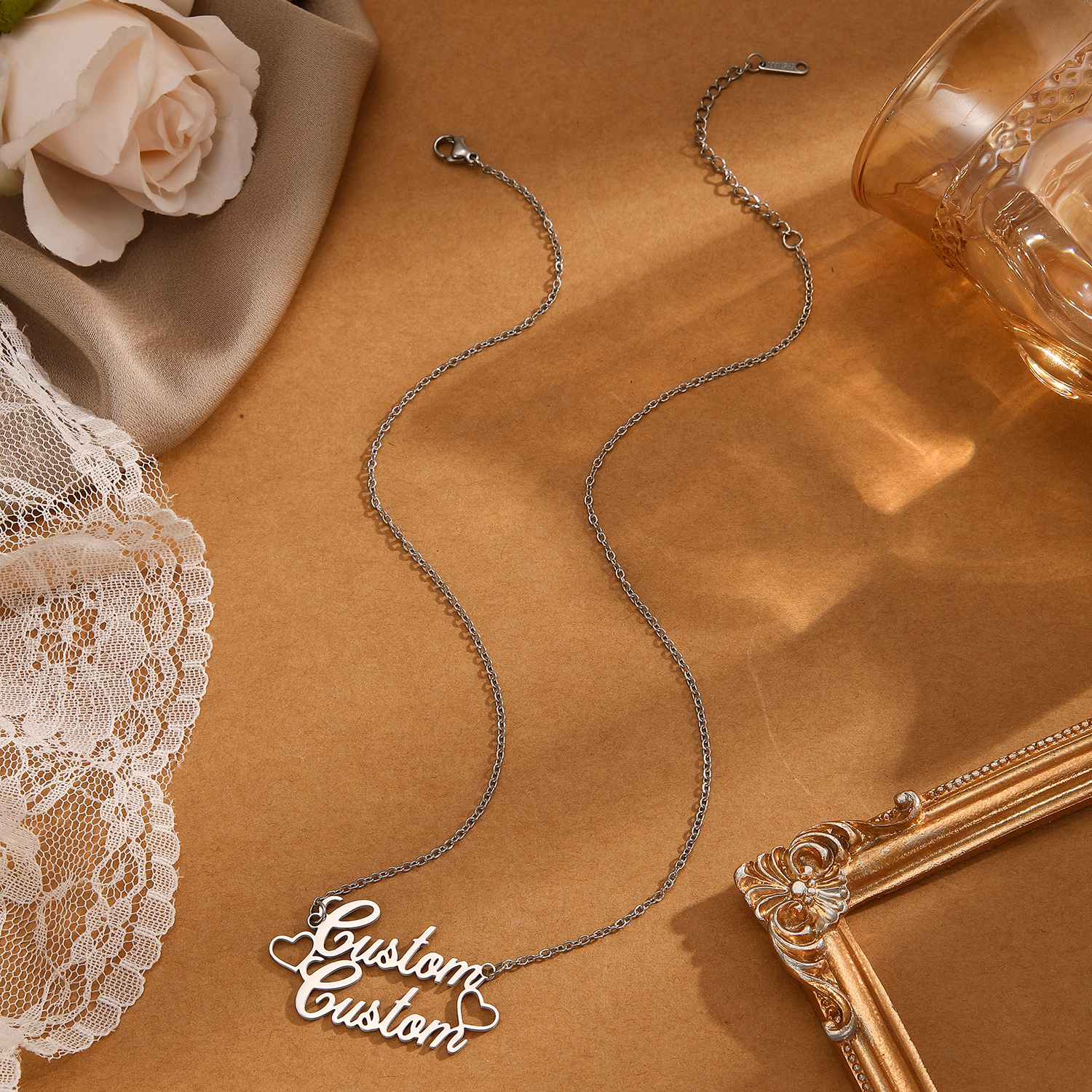 1 Stück Edelstahl personalisie – Name Necklace Custom Bewertung und Preis