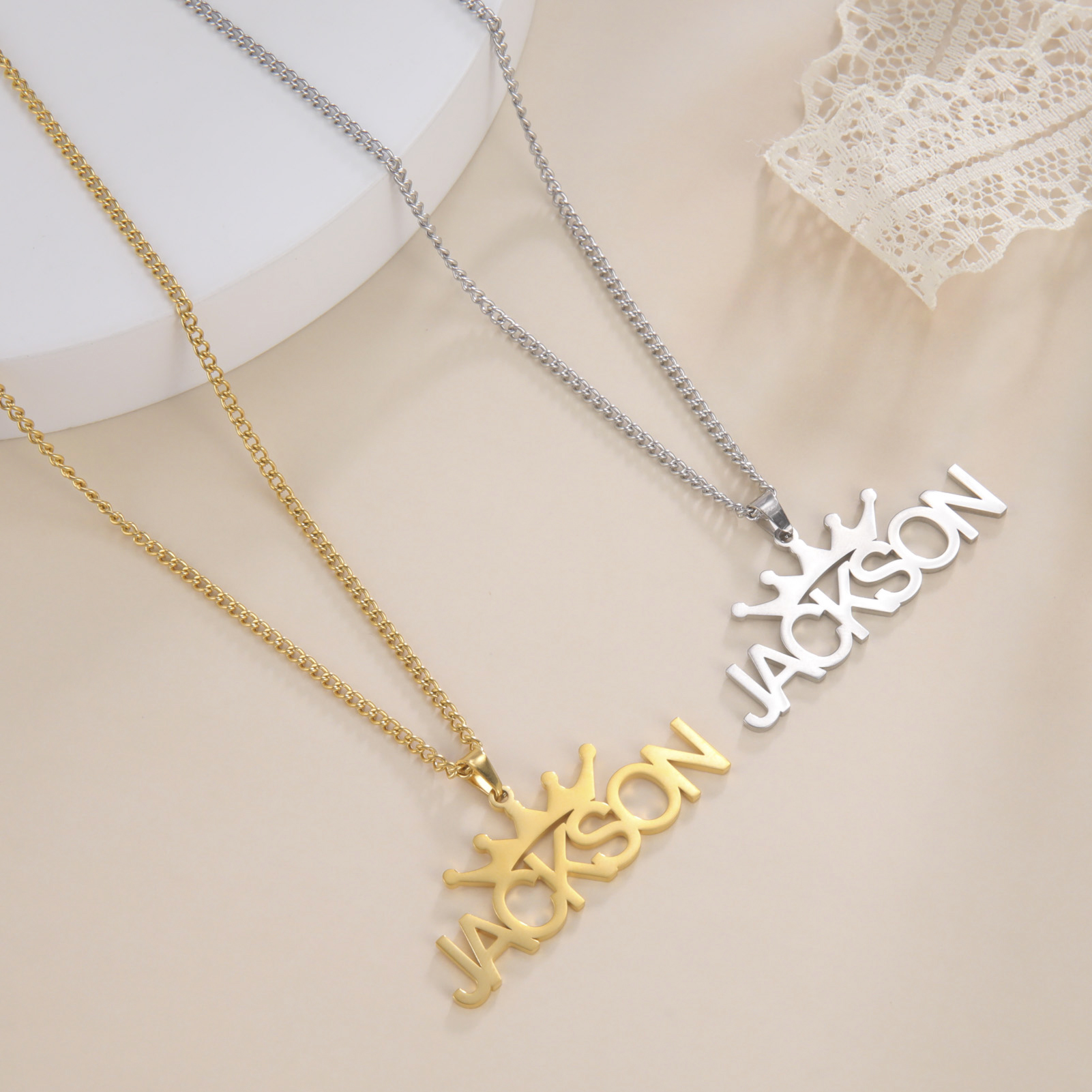 Benutzerdefinierte Name Krone  – Name Necklace Custom Bewertung und Preis