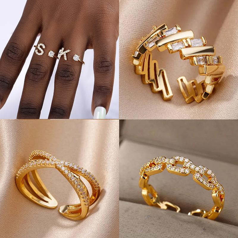 Zirkon Initial A-Z Buchstaben  – Initial Ring Custom Bewertung und Preis