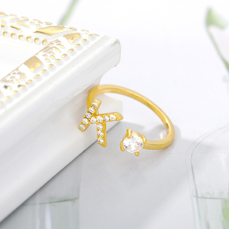 Zirkon Initial A-Z Buchstaben  – Initial Ring Custom Bewertung und Preis