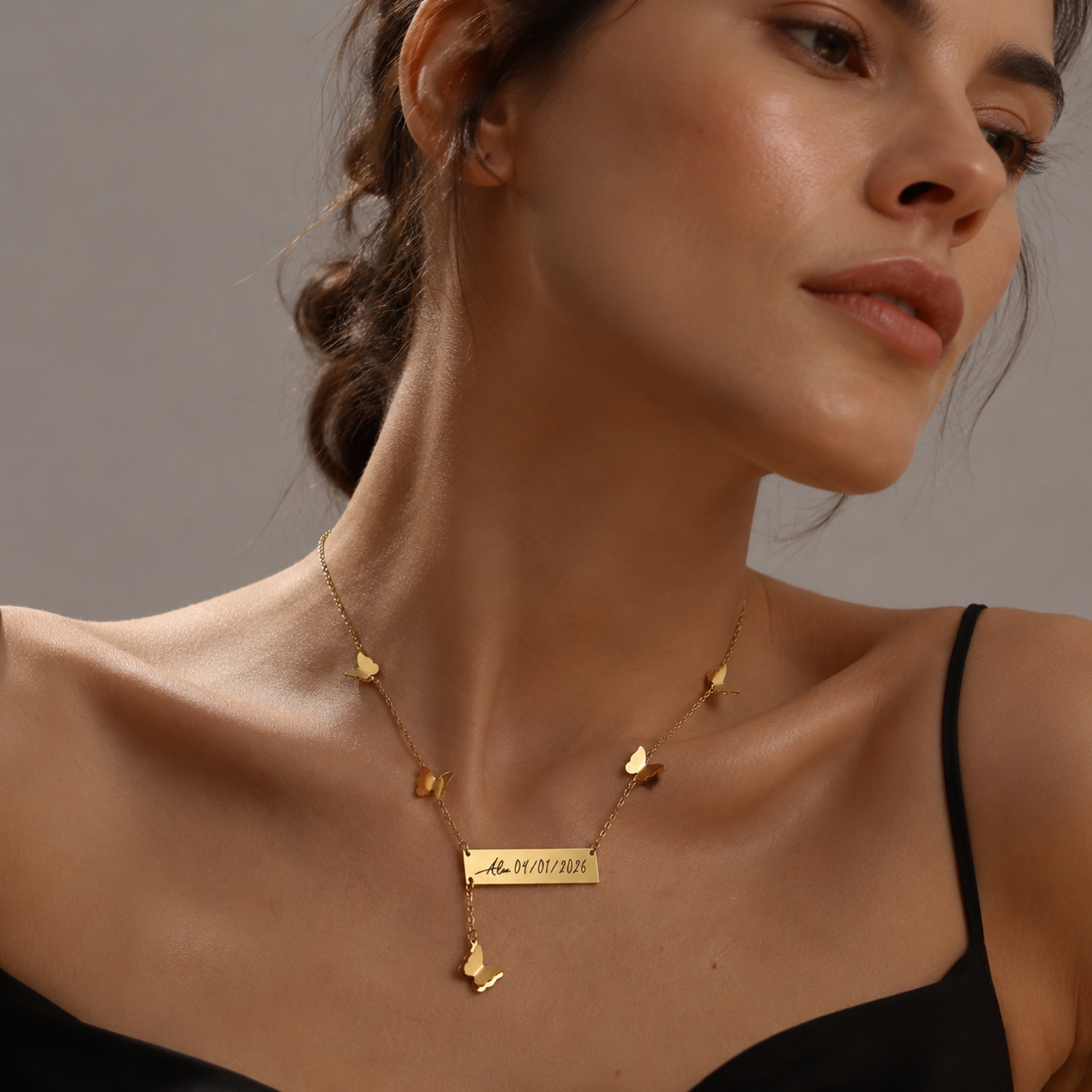Personalisierte Schmetterling- – Handwriting Necklace Bar Bewertung und Preis