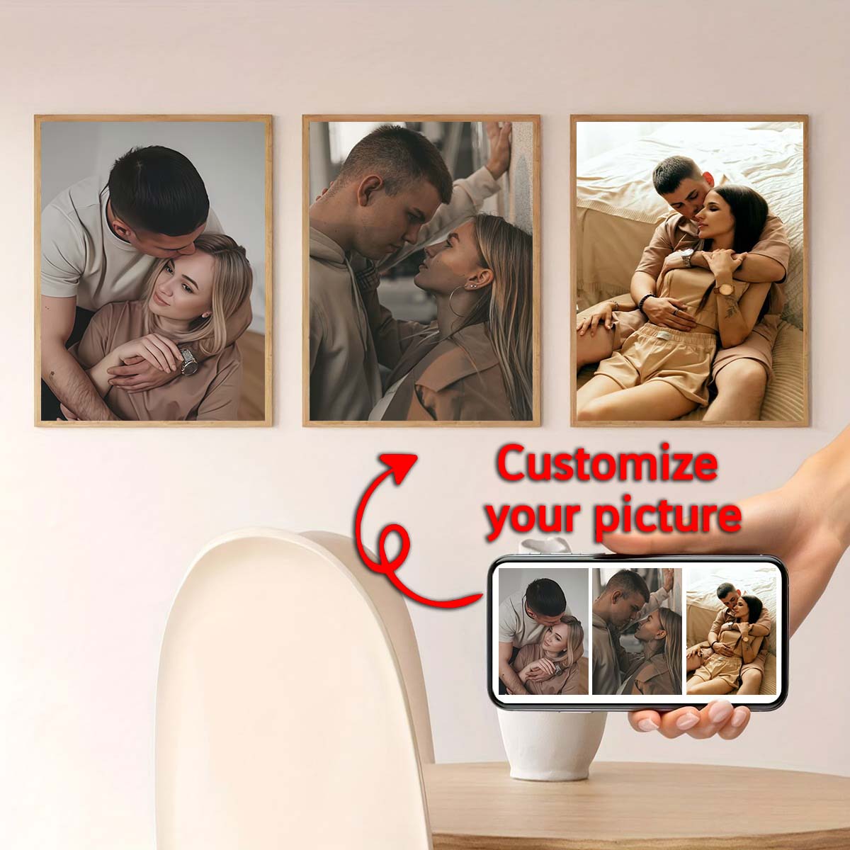 Triptychon - 2D-Foto-Holzrahme – Engraved Wood Frame Bewertung und Preis
