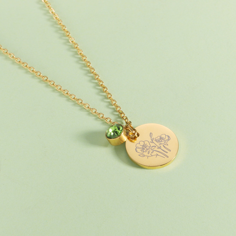 Kristall Birthstone Halskette  – Birth Flower Necklace Bewertung und Preis