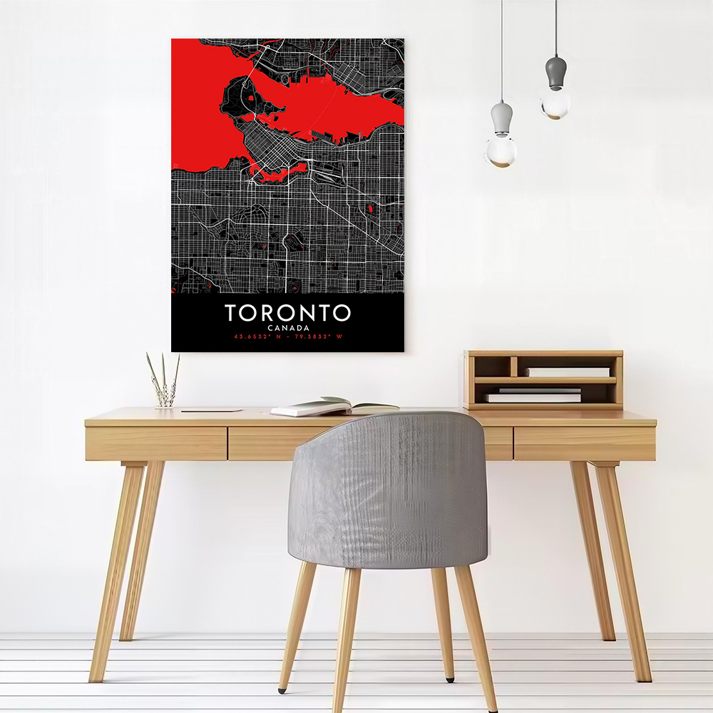 Toronto Dunkle Karte Leinwand- – Custom Map Poster Bewertung und Preis