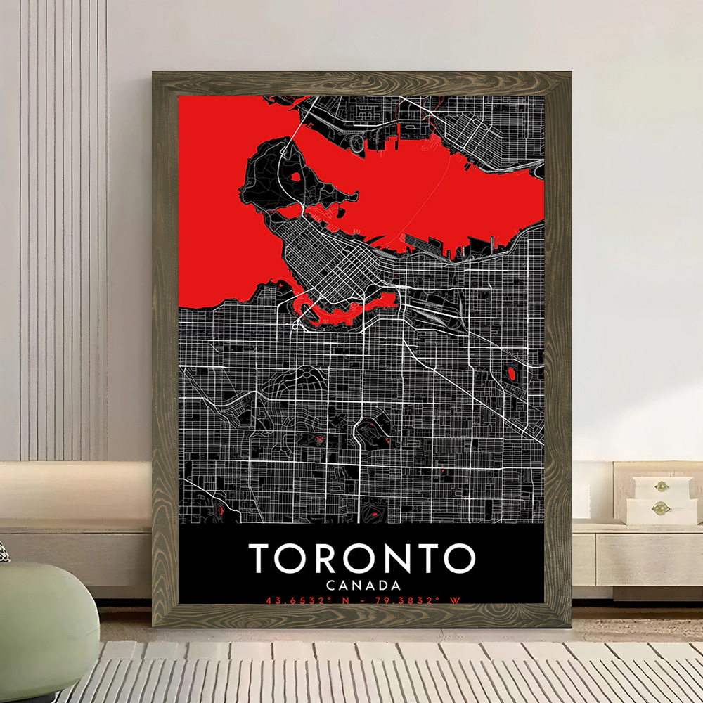 Toronto Dunkle Karte Leinwand- – Custom Map Poster Bewertung und Preis