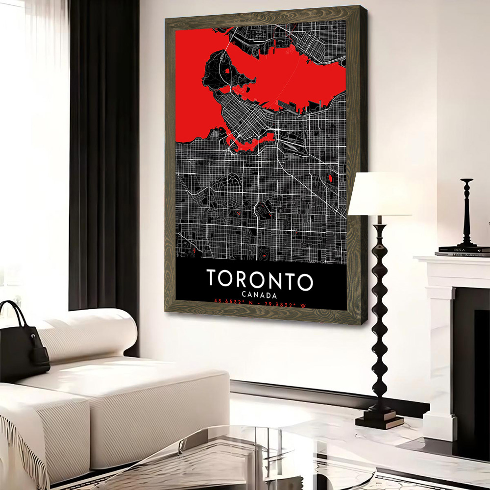 Toronto Dunkle Karte Leinwand- – Custom Map Poster Bewertung und Preis