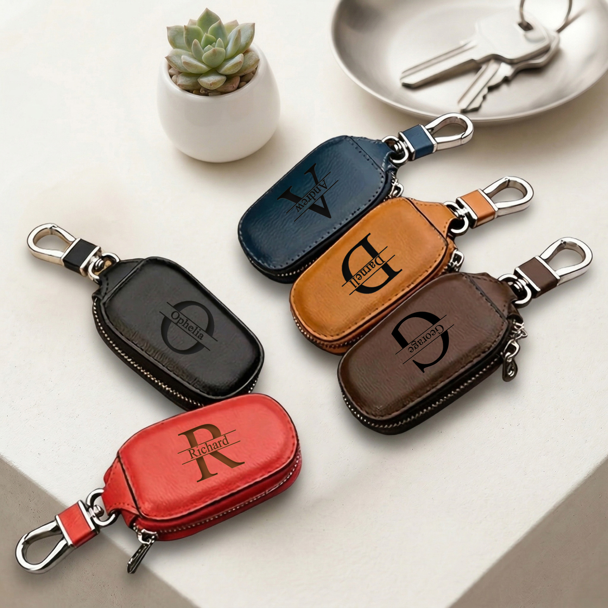Personalisiertes Schlüsselgehä – Monogram Keychain Leather Bewertung und Preis