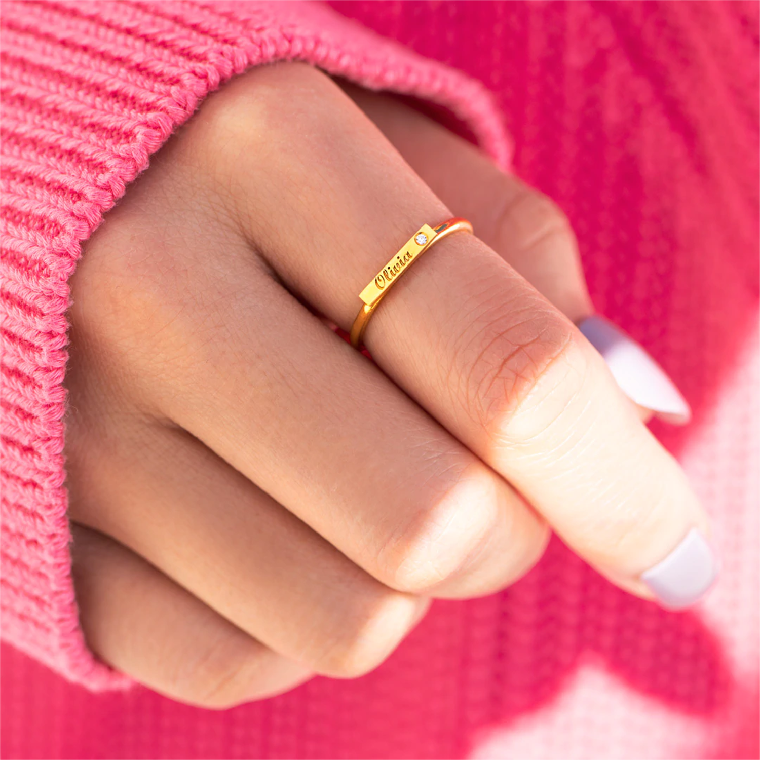 PERSONALISIERTER GRAVIERTER MI – Initial Ring Custom Bewertung und Preis