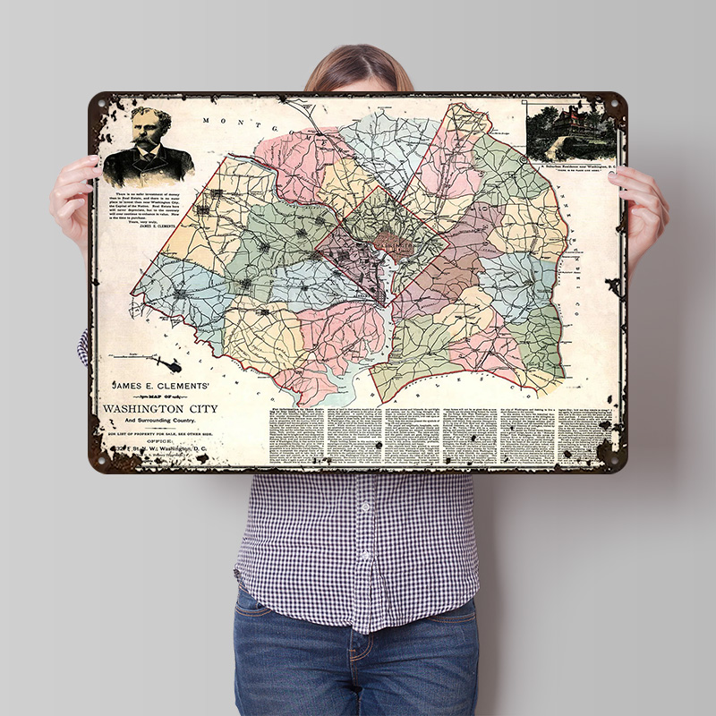 Karte der Stadt Washington, ge – Custom Map Poster Bewertung und Preis