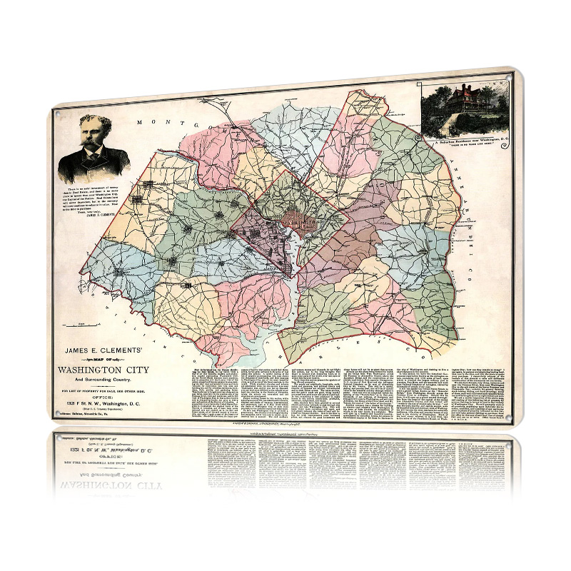 Karte der Stadt Washington, ge – Custom Map Poster Bewertung und Preis