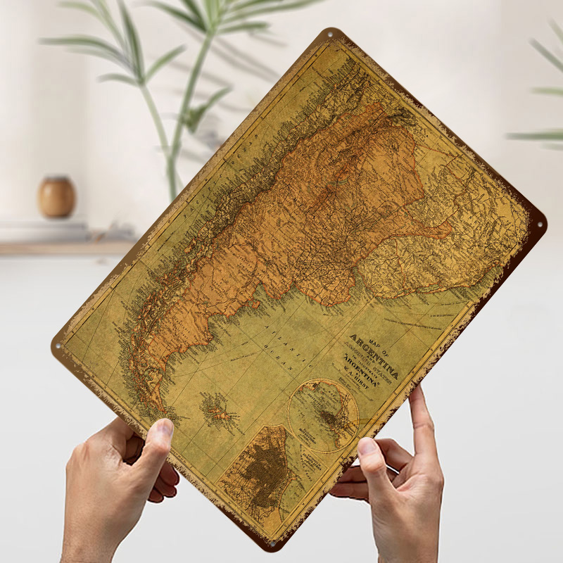 Vintage-Karte von Argentinien  – Custom Map Poster Bewertung und Preis