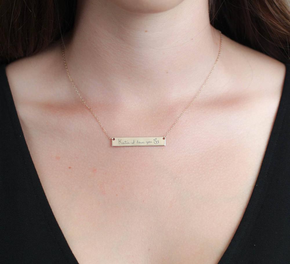 Personalisierte Nach Tatsächli – Handwriting Necklace Bar Bewertung und Preis