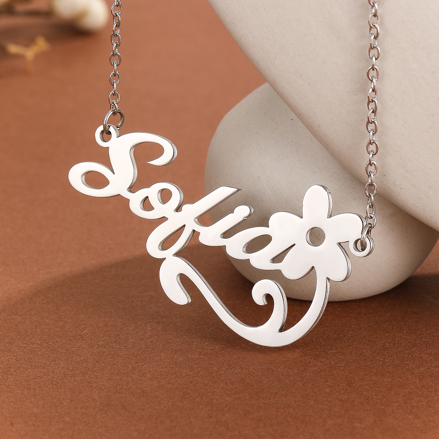 Edelstahl Blumen Brief Anhänge – Name Necklace Custom Bewertung und Preis