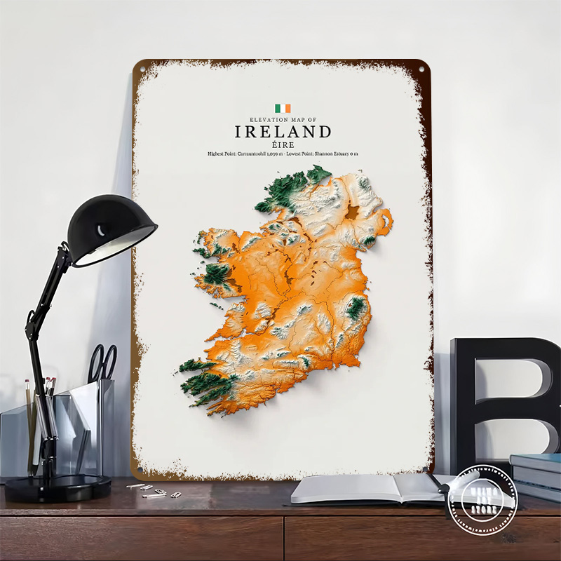 Irland Höhenkarte 3D-Textur Me – Custom Map Poster Bewertung und Preis