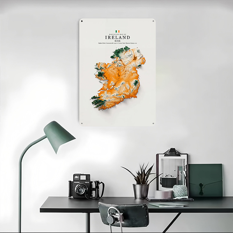 Irland Höhenkarte 3D-Textur Me – Custom Map Poster Bewertung und Preis