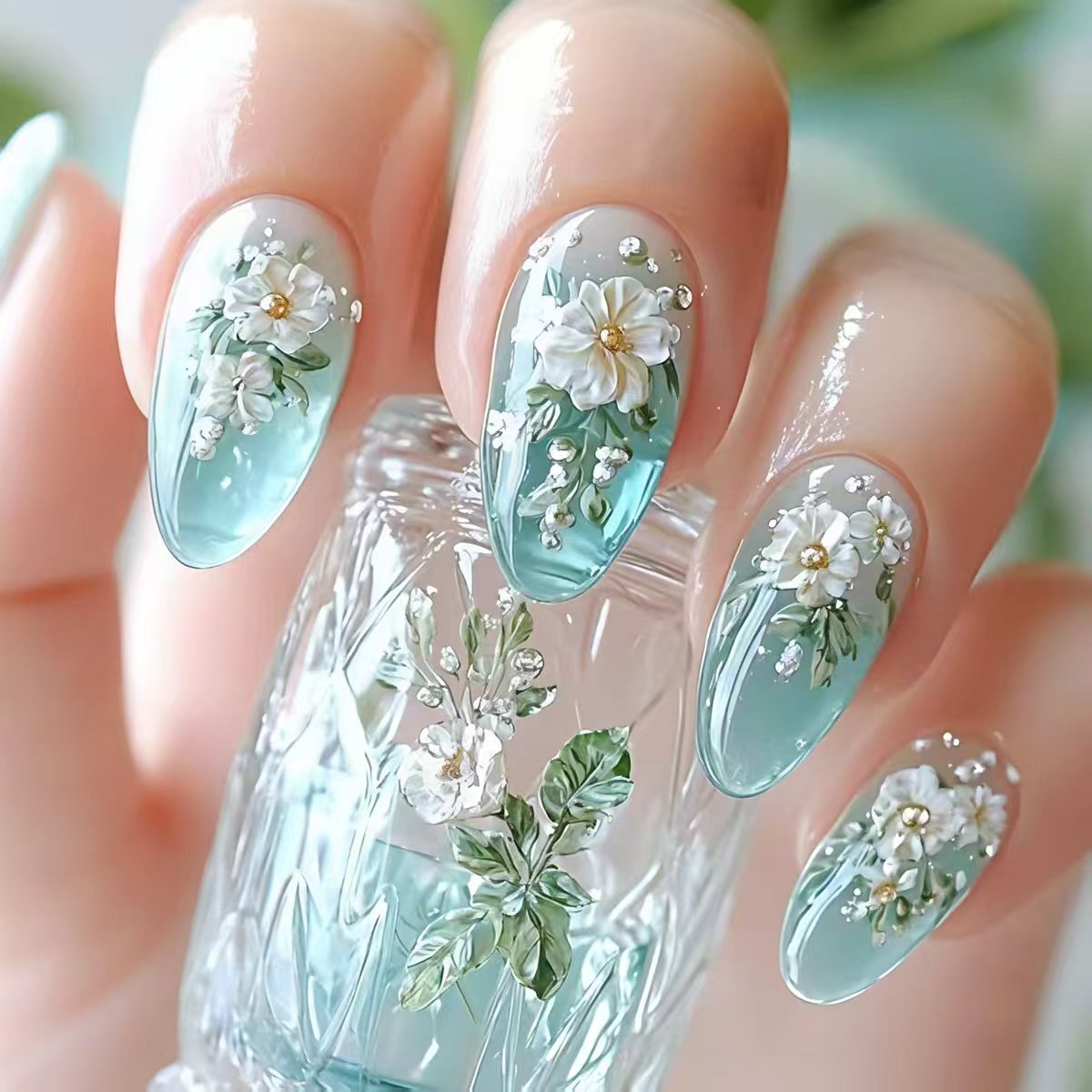 Mittellange künstliche Nägel f – Pressed Flower Art Bewertung und Preis