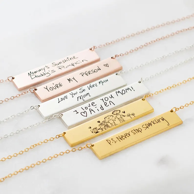 Benutzer definierte Handschrif – Handwriting Necklace Bar Bewertung und Preis