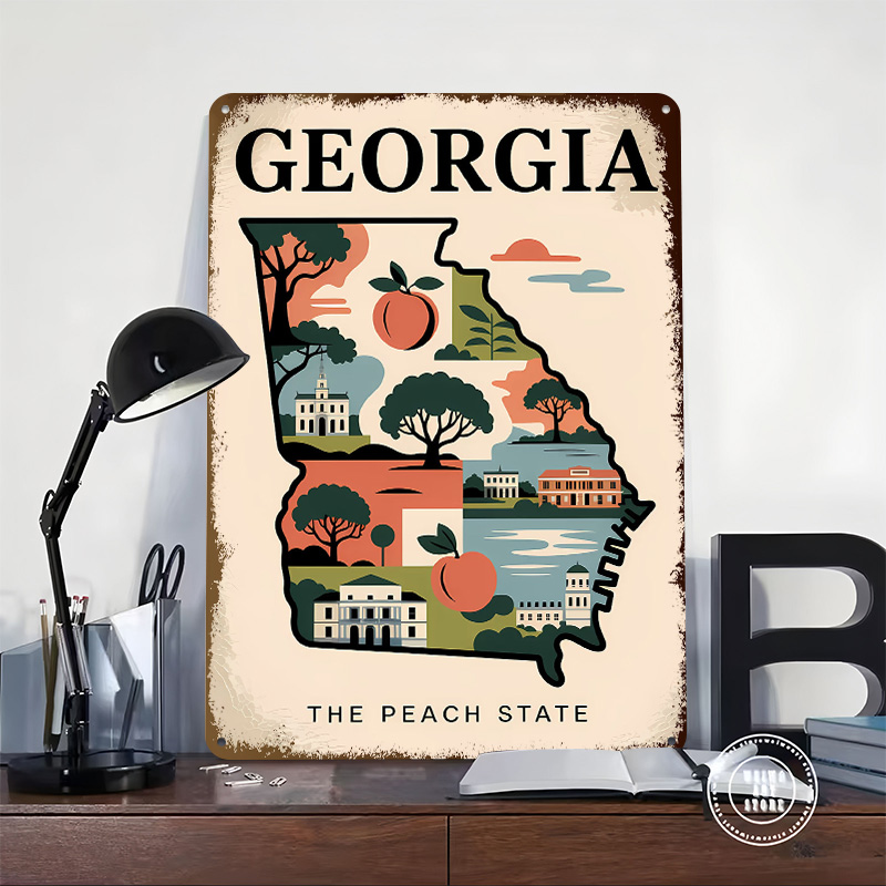 Georgia: Der Peach State, illu – Custom Map Poster Bewertung und Preis