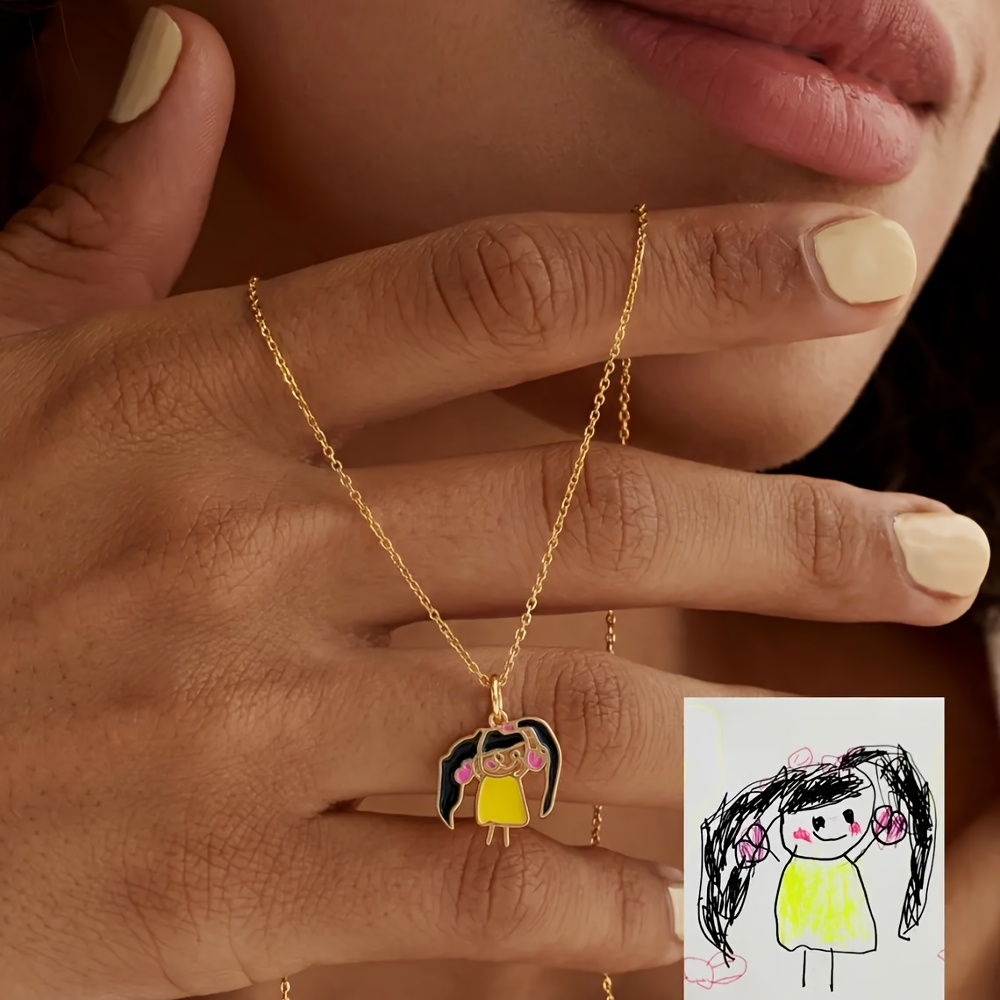 Kinder-Zeichnungsanhänger als  – Name Necklace Custom Bewertung und Preis