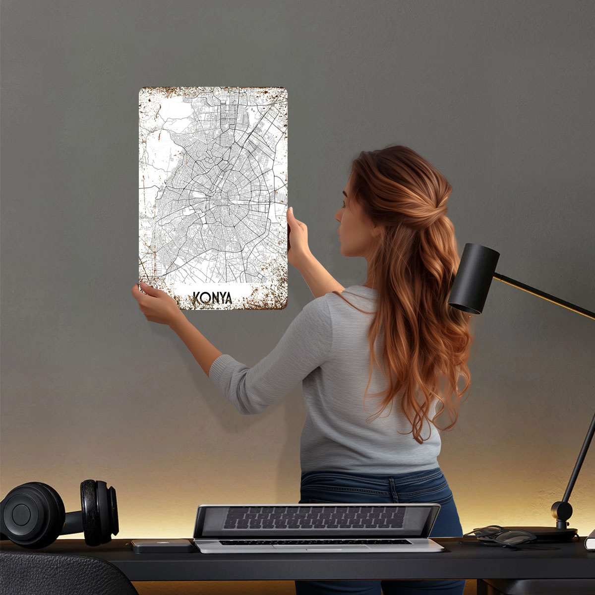 Konya City Map Weißblechschild – Custom Map Poster Bewertung und Preis